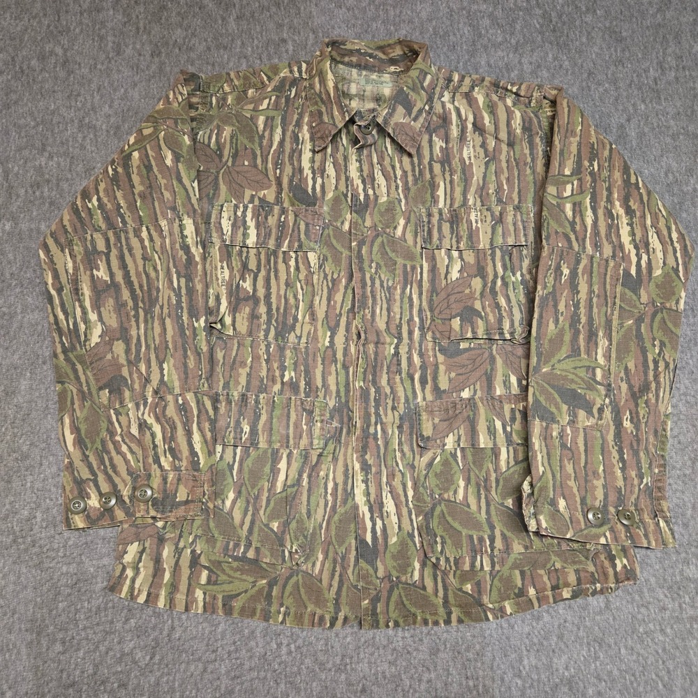 Vintage 80s Atlanco Camo Field Jacket Mens S Regular Realtree Woodland BDU Coat